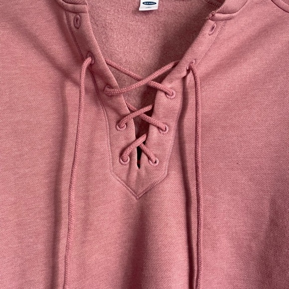 NWT Rib-Neck with lace up placket sweatshirt-XS - Picture 3 of 8